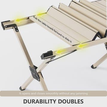 Opvouwbare Camping Tafel 'Egg Roll' - Draagbaar Carbon Staal, Verzenden, Nieuw