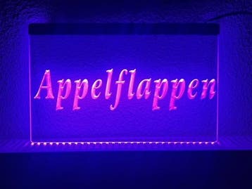Appelflappen appel flappen neon bord lamp LED verlichting re, Verzamelen, Merken en Reclamevoorwerpen, Verzenden, Nieuw