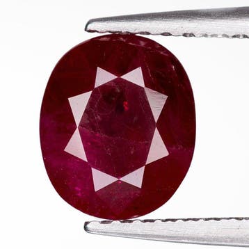 1 pcs Rood Robijn - 2.09 ct - Asian Institute of Gemological, Nieuw