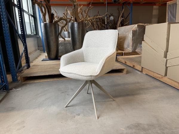 Veiling - Eetkamerstoel Fogio (set van 4)- Boucle natural- d, Huis en Inrichting, Stoelen