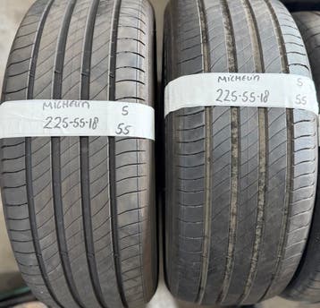 2x 225-55-18 Michelin Zomer 2x 5mm €55 Per Band 225 55 18, Ophalen, 18 inch, Gebruikt, Band(en)