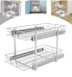 Uittrekbaar Keukenrek 2 Lagen – Verstelbaar Metaal 34x55 cm, Verzenden, Nieuw