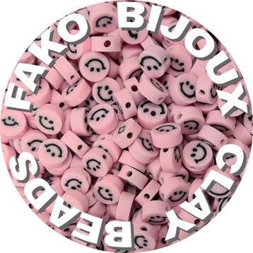 Fako Bijoux - Klei Kralen Smiley / Emoji Roze - Figuurkralen, Verzenden, Nieuw