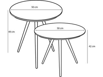 Mica Decorations Jailey - Bijzettafel - Set van 2 - H49 x, Verzenden, Nieuw