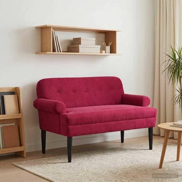 vidaXL Loungebank met knopencomfort Wijnrood 120 x 66 x 78, Verzenden, Nieuw, Stof, Minder dan 150 cm