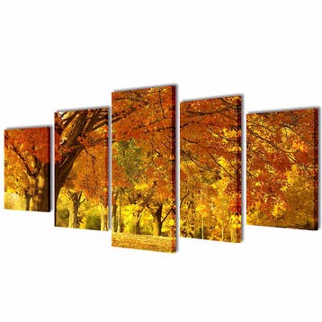 vidaXL Wandprintset esdoorn 100x50 cm canvas, Verzenden, Nieuw