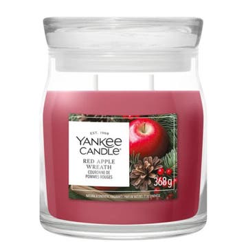 Yankee Candle Red Apple Wreath Medium Jar - 368gr, Ophalen of Verzenden, Nieuw, Overige typen