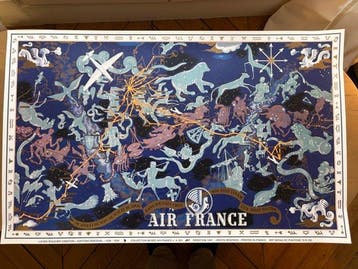 Lucien Boucher - Air France - Affiche dagence · Planisphère