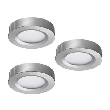 Ledisons LED-opbouwspot Adria zilver 3W dimbaar, Ophalen of Verzenden, Nieuw