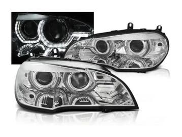 Xenon koplampen AngelEyes DRL Chrome geschikt voor BMW X5, Verzenden, Nieuw, BMW