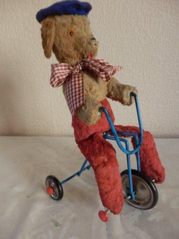Chien sur tricycle, peluche - Pop - 1930-1940 - Frankrijk
