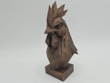 Bust of a rooster statue - home decor lover handpainted orna, Verzenden, Nieuw