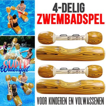 Opblaasbaar Boomstam Zwembadspel - 4 delig, Verzenden, Nieuw