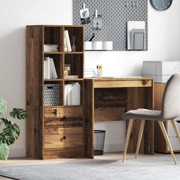 vidaXL Bureau Oudhout 115,5 x 50 x 127 cm 2 st, Verzenden, Nieuw