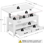 Salontafel met opbergruimte - Koffietafel - 100x50 cm - Wit, Huis en Inrichting, Tafels | Salontafels, Verzenden, Zo goed als nieuw