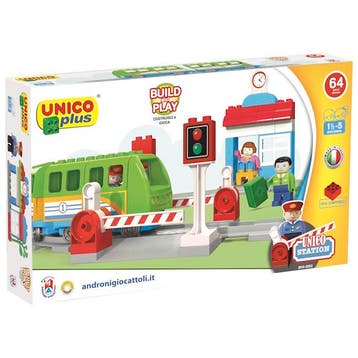 Unico Plus Trein Groen - 64 delig, Verzenden, Nieuw