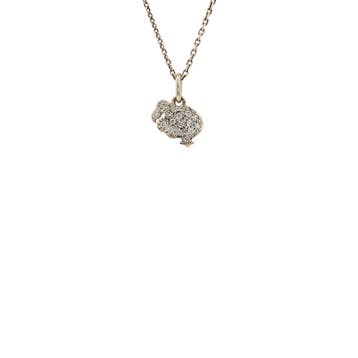 Witgouden Dodo hanger met diamant 18 karaat, Verzenden, Zo goed als nieuw, Goud