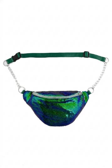KIMU® Heuptasje Pailletten Blauw Groen Heuptas Sequin Groene, Ophalen of Verzenden, Nieuw, Groen, Overige typen