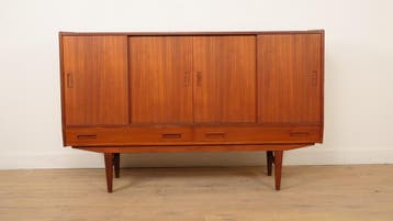 Vintage highboard | Wandkast | Teak | 180 cm, Ophalen of Verzenden, Nieuw