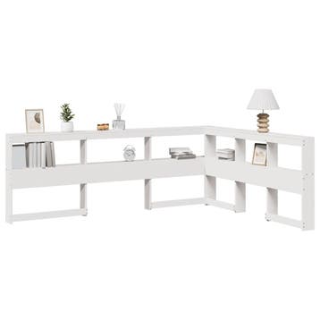 vidaXL Boekenkast Hoofdeinde L-vormig 140 cm massief, Verzenden, Nieuw, Wit, Hout