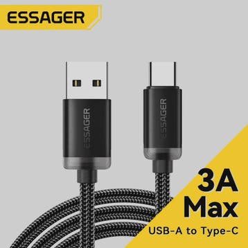 Essager 3A USB-C Laad- en Datakabel - Snel Opladen & Dataove, Verzenden, Nieuw
