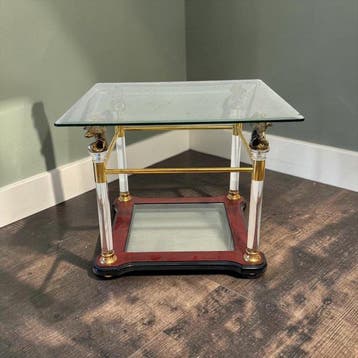 Bijzettafel - Águilas - Messing, Kristal - Transparante, Nieuw