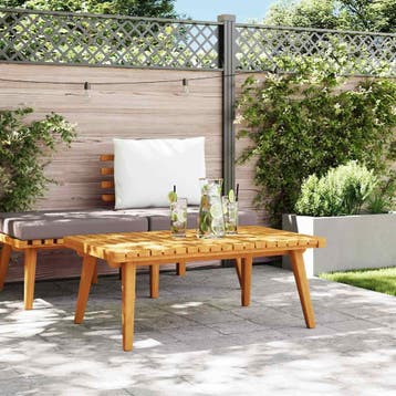 vidaXL Tuintafel 90x55x35 cm massief acaciahout, Verzenden, Nieuw, Hardhout
