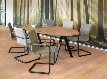 Vergadertafel V-poot 220x110cm Ellips Leverbaar in 24, Ophalen of Verzenden, Nieuw in verpakking