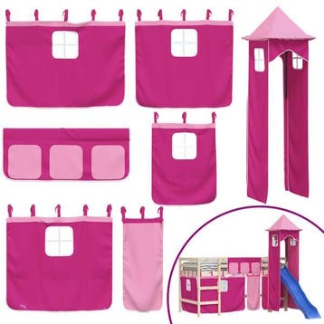 Hoogslaper accessoires roze set - retourdeal 46% korting, Ophalen of Verzenden, Zo goed als nieuw, Gordijnen of Lamellen