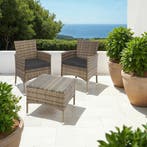 Wicker zitgroep Luzern 2+1 met kussenhoezen in 2 kleuren - n, Verzenden, Nieuw