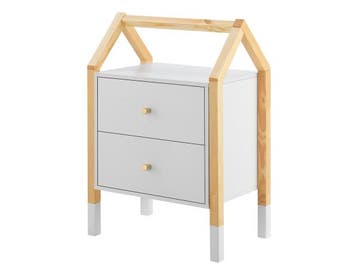 Veiling - Houten Nachtkastje / Kindernachtkastje Enny, Huis en Inrichting, Slaapkamer | Nachtkastjes, Nieuw