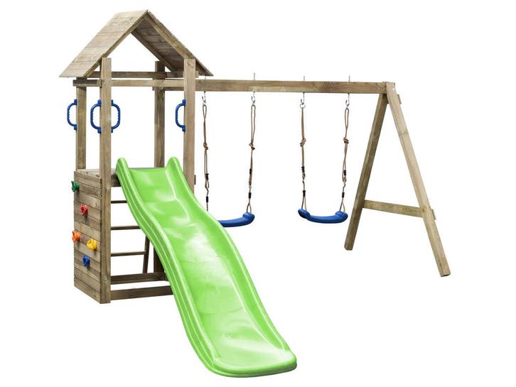 Houten Speeltoestel Maria met appelgroene glijbaan, Kinderen en Baby's, Speelgoed | Overig, Nieuw, Ophalen of Verzenden