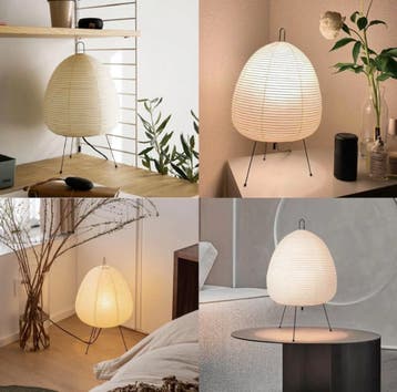 Authentieke Japanse Akari Rijstpapierlamp - incl. E27 lamp, Verzenden, Nieuw, Overige materialen, Minder dan 50 cm