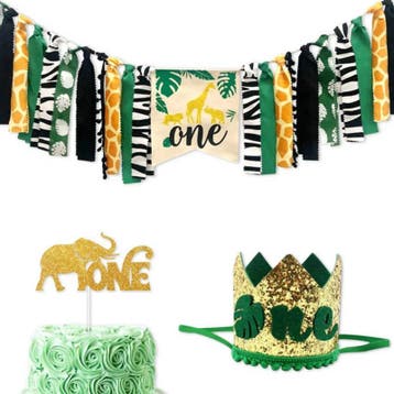 38-delige Jungle Safari Themafeest groen, Verzenden, Nieuw, Versiering, Verjaardag