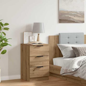 vidaXL Nachtkastje 40x36x65 cm bewerkt hout artisanaal, Minder dan 45 cm, Verzenden, Nieuw, 55 tot 70 cm