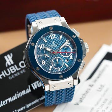 Hublot - Big Bang Chronograph Date Ceramic Bezel Blue, Nieuw