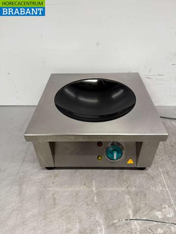RVS Bohner Inductie Wok Wokplaat met wokpan 5 kW 400V Horeca, Ophalen of Verzenden, Gebruikt