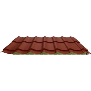 Geïsoleerde dakpanplaten | Terracotta of zwart | Kern 4 cm, Verzenden, Nieuw, Dakpannen, Metaal