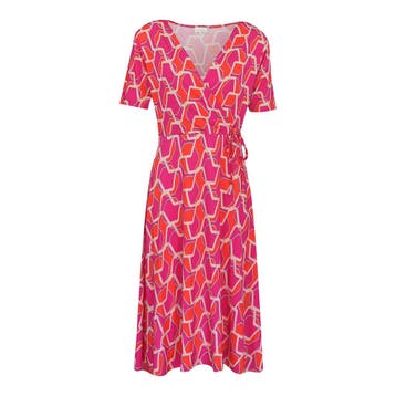 Milano Italy • overslag jurk • 36, Kleding | Dames, Jurken, Verzenden, Roze, Maat 36 (S), Milano Italy