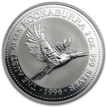 Kookaburra 2 oz 1996, Verzenden, Losse munt, Zilver