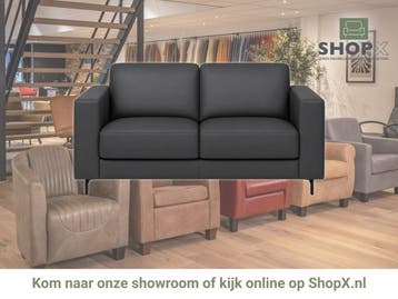 Leren bank Clear - 2,5 zits - Toledo Antracite, Bohemian, Eigentijds, Modern, Retro, Vintage, Nieuw, Ophalen of Verzenden, Rechte bank