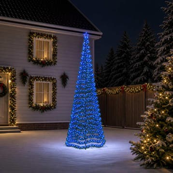 vidaXL Led-kerstboom met tinsel en grondpen EKENAS 400 cm, Diversen, Verzenden, Nieuw