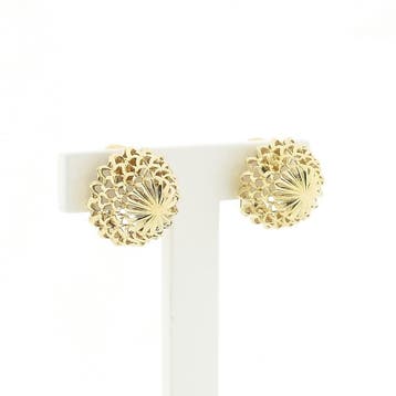 Vintage gouden oorclips (Oorbellen), Ophalen of Verzenden, Gebruikt, Overige kleuren, Goud