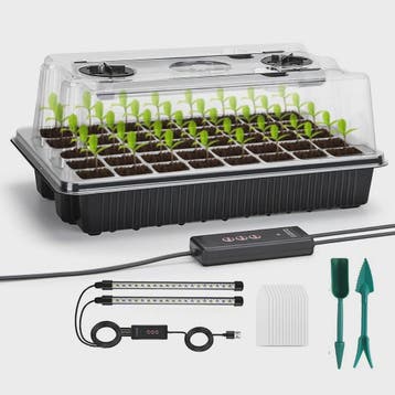 Kweekbak met 40 Cellen, Vochtdome en 2 LED Groeilampen - Com, Tuin en Terras, Kweekspullen, Verzenden, Nieuw