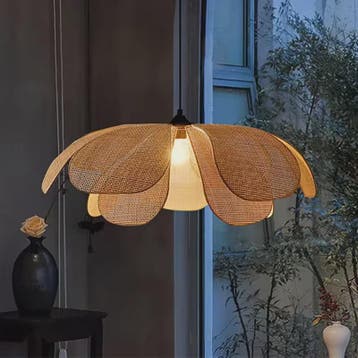 Retro Rotan Bloem Hanglamp - Sfeervolle Verlichting voor Woo, Verzenden, Nieuw