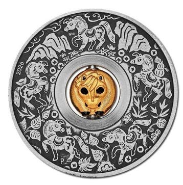 Tuvalu. 1 Dollar 2026 – Year of the Horse Rotating Charm – 1