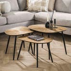 *WOONWINKEL* Salontafel Set Kiezelvorm Goud, Huis en Inrichting, Tafels | Salontafels, Verzenden, Nieuw