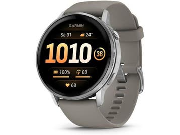 Garmin Venu 4 45 mm zilver met siliconen polsband grijs -, Verzenden, Zo goed als nieuw, Garmin
