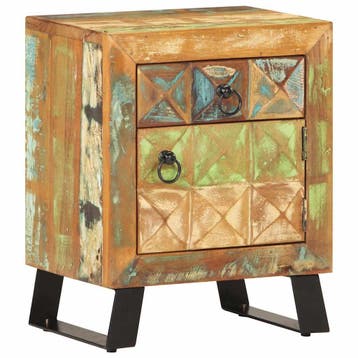 vidaXL Nachtkastje 40x30x50 cm massief gerecycled hout, Verzenden, Nieuw, Hout