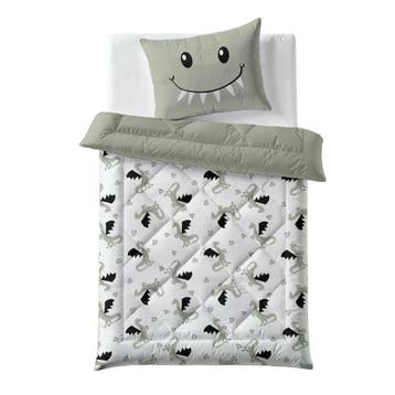 Zelesta kinderdekbed Smiling Dragon 140x200 hoesloos, Huis en Inrichting, Eenpersoons, Verzenden, Wit, Dekbedovertrek